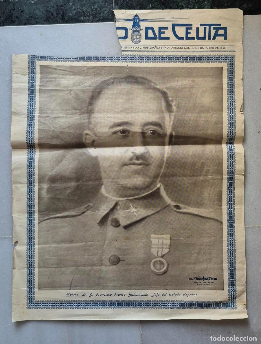 Otros art&iacute;culos de coleccionismo en papel: Foto Francisco Fraco publicada por el FORO DE CEUTA el 12 octubre de 1937. I A&ntilde;o Triunfal. Le falta