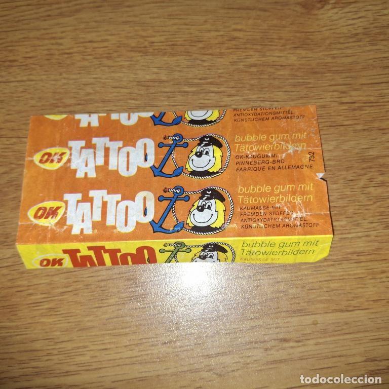 Otros art&iacute;culos de coleccionismo en papel: Envoltura de chicle OK TATTOO KAUGUMMI 1990s Alemania Occidental