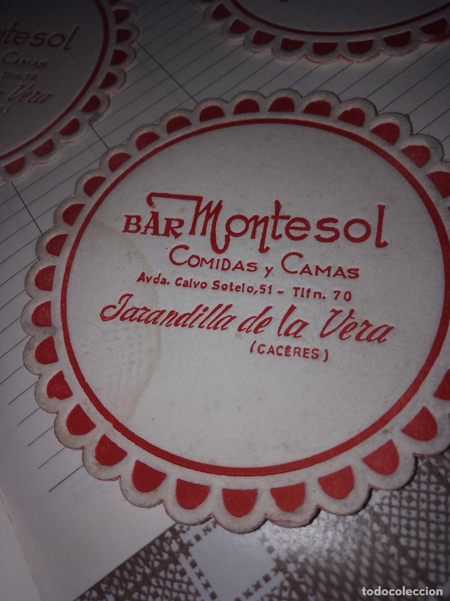 Otros art&iacute;culos de coleccionismo en papel: Posavasos a&ntilde;os 50,60,Bar montesol C&aacute;ceres &uacute;nico
