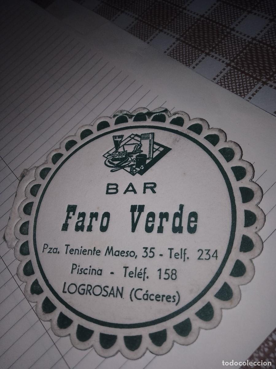 Collectionnisme Papier divers: Posavasos a&ntilde;os 50 60 aproximado bar faro verde logrosan C&aacute;ceres