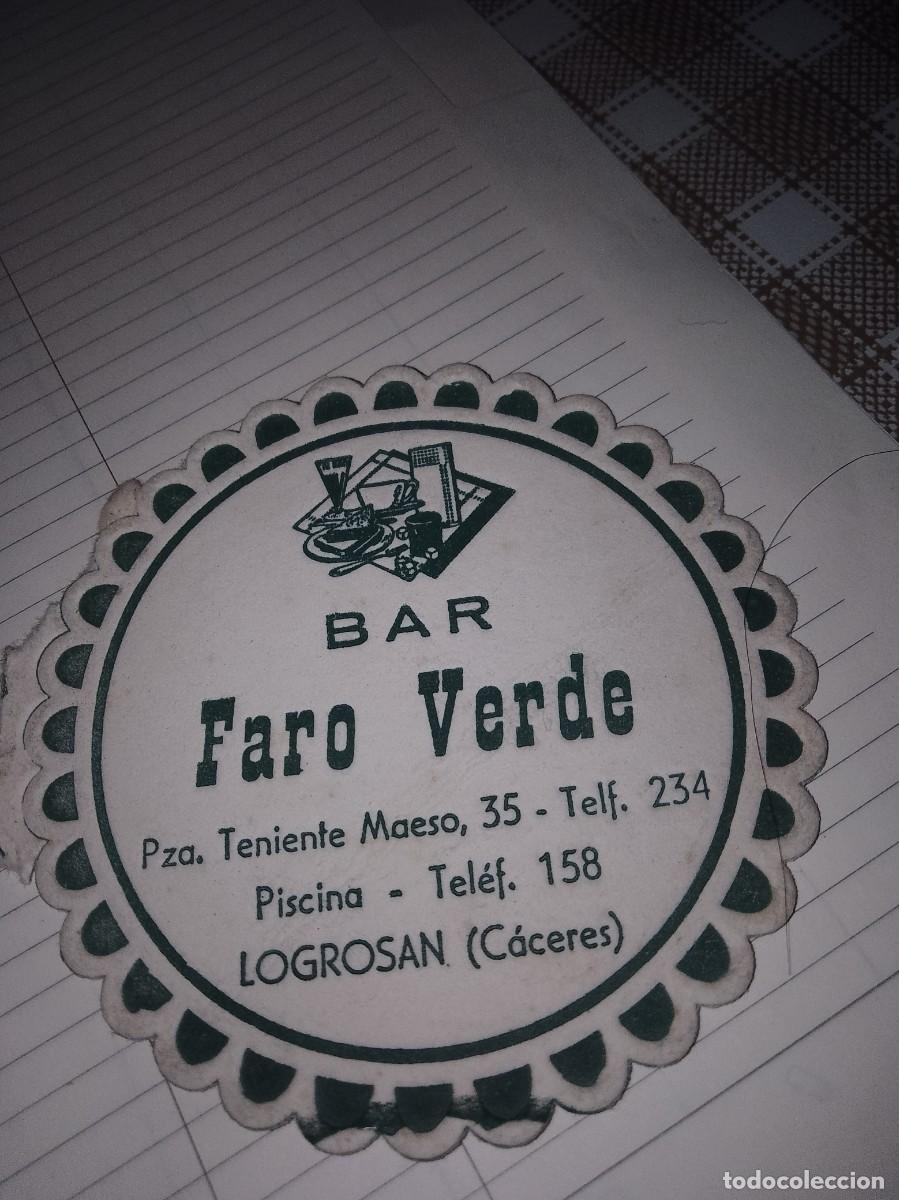 Collectionnisme Papier divers: Posavasos a&ntilde;os 50 60 aproximado bar faro verde C&aacute;ceres