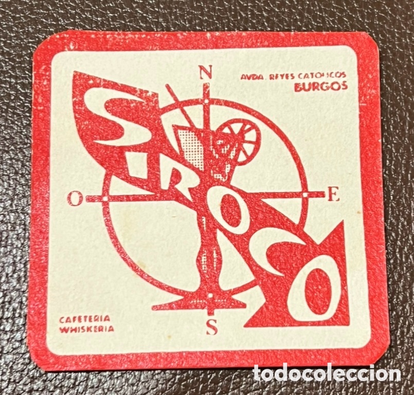 Otros art&iacute;culos de coleccionismo en papel: Posavasos. SIROCO. Cafeteria Whiskeria. Burgos. A&ntilde;os 70.