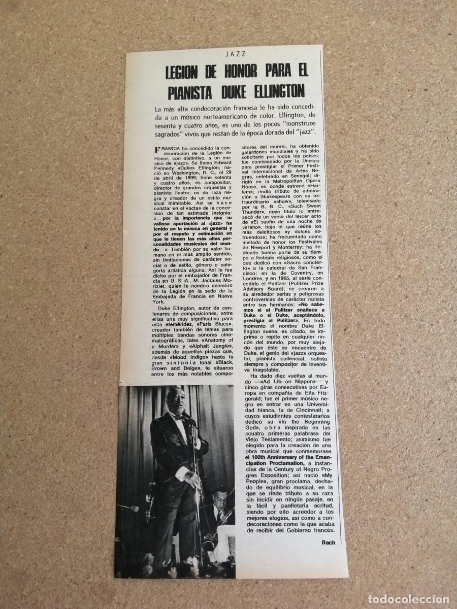 Otros art&iacute;culos de coleccionismo en papel: ARTICULO DE PRENSA. LEGION DE HONOR PARA DUKE ELLINGTON