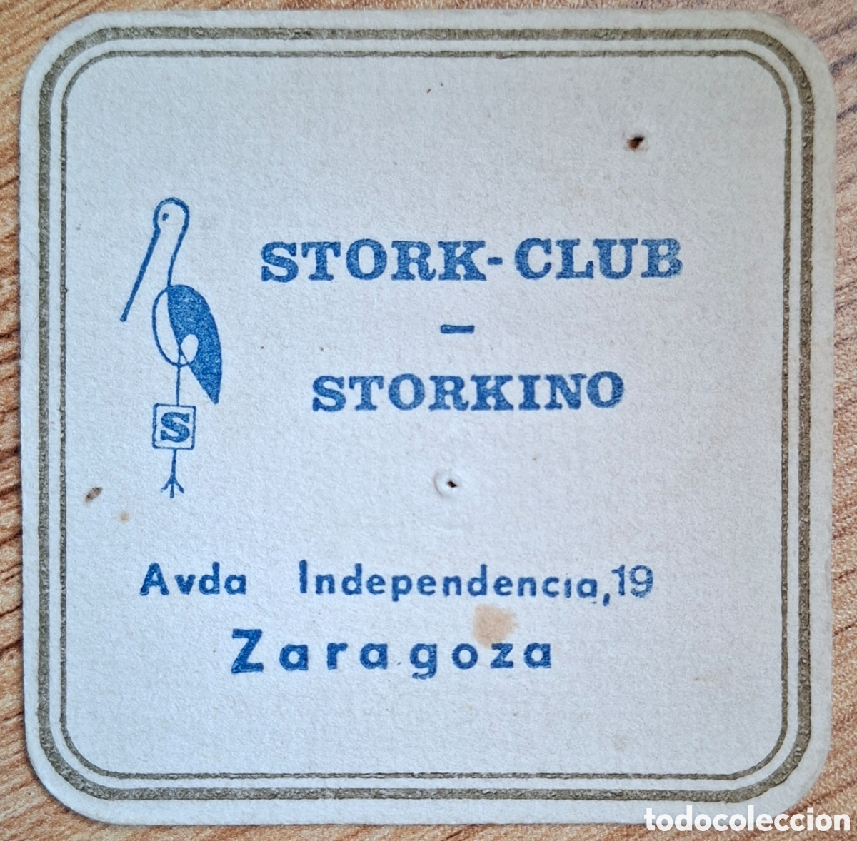Otros art&iacute;culos de coleccionismo en papel: Posavasos Stork Club Storkino - Zaragoza