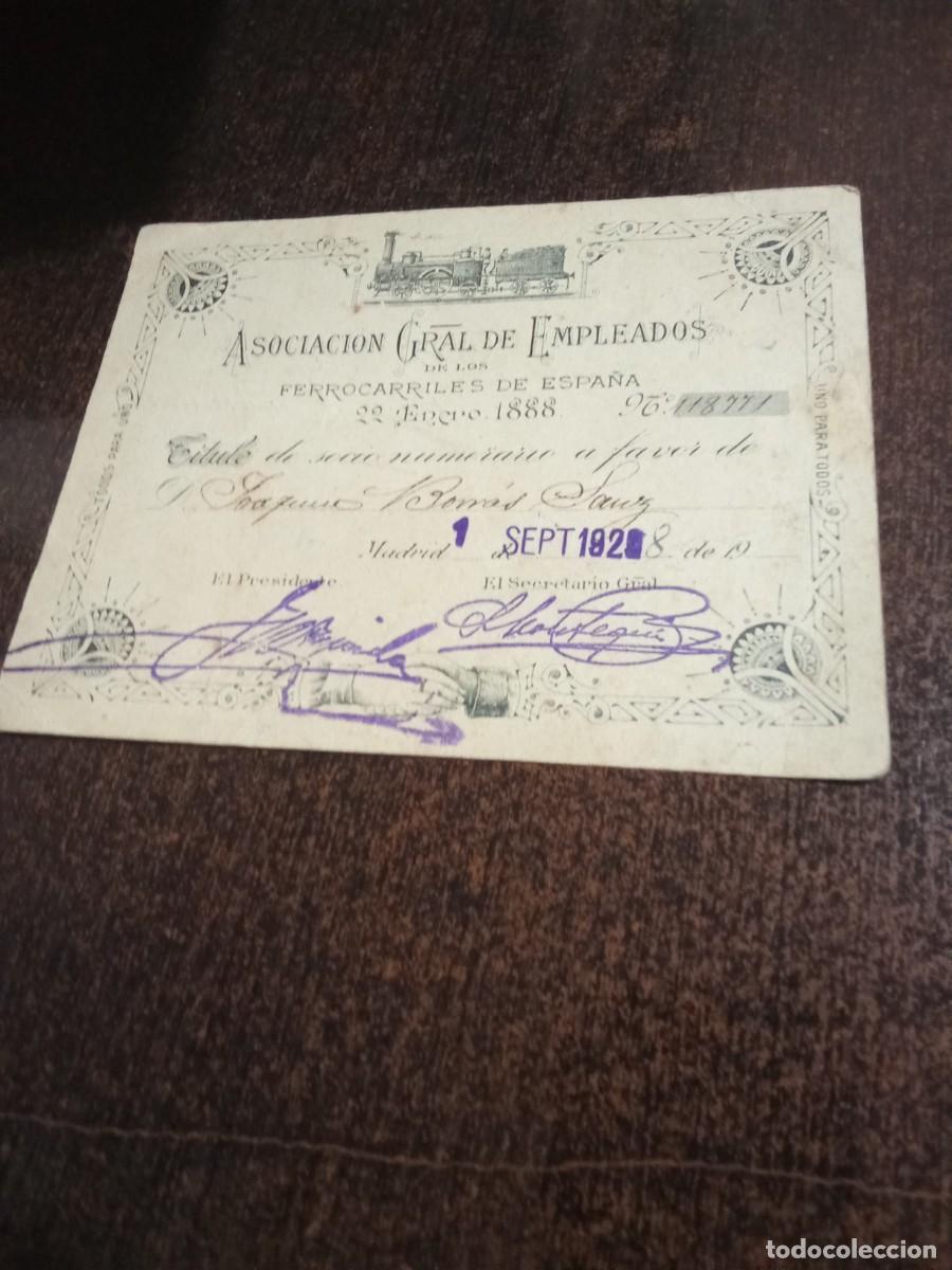 Otros art&iacute;culos de coleccionismo en papel: Asociacion General de Empleades de los Ferrocarriles de Espa&ntilde;a.1828,