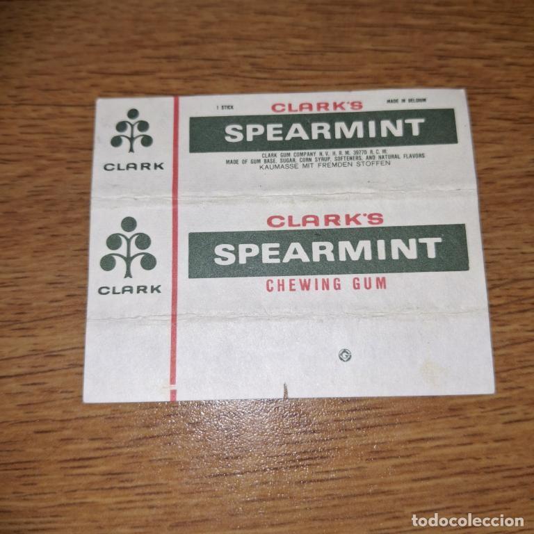 Otros art&iacute;culos de coleccionismo en papel: Envoltura de chicle Clark's Spearmint. 1970-80s