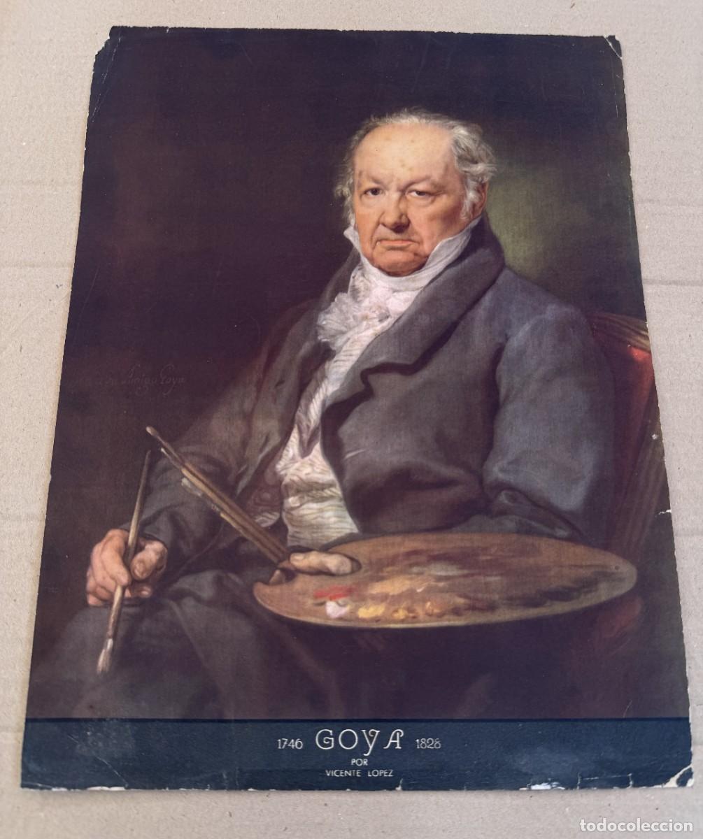 Otros art&iacute;culos de coleccionismo en papel: S1-LAMINA DE FRANCISCO DE GOYA CON SU PALETA Y PINCELES POR VICENTE LOPEZ