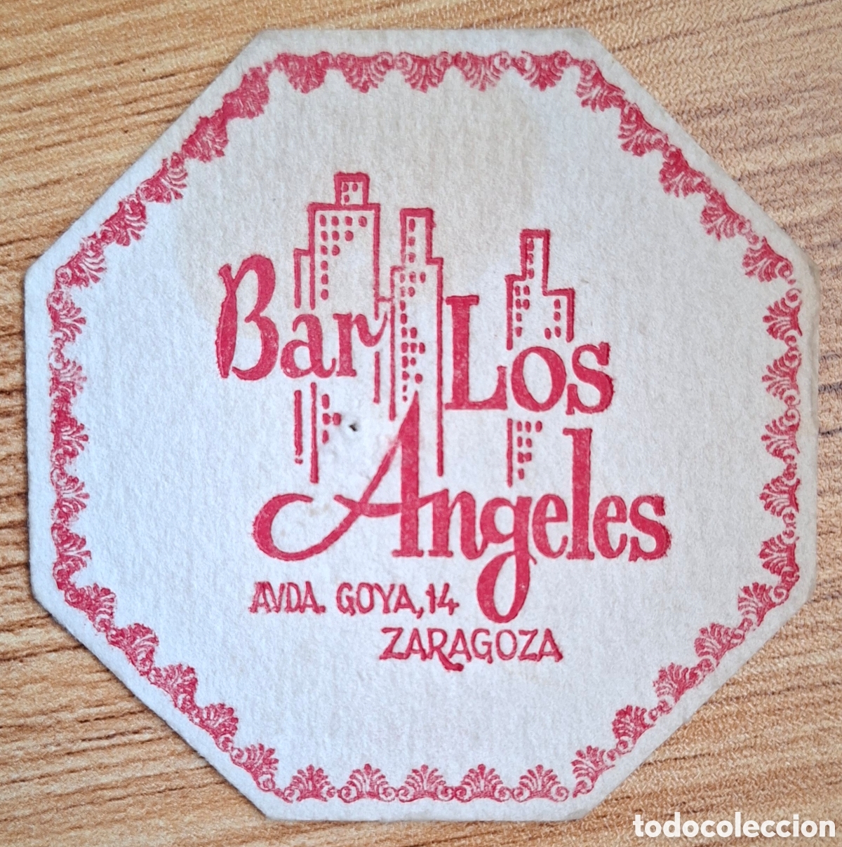 Otros art&iacute;culos de coleccionismo en papel: Posavasos Bar Los &Aacute;ngeles - Zaragoza
