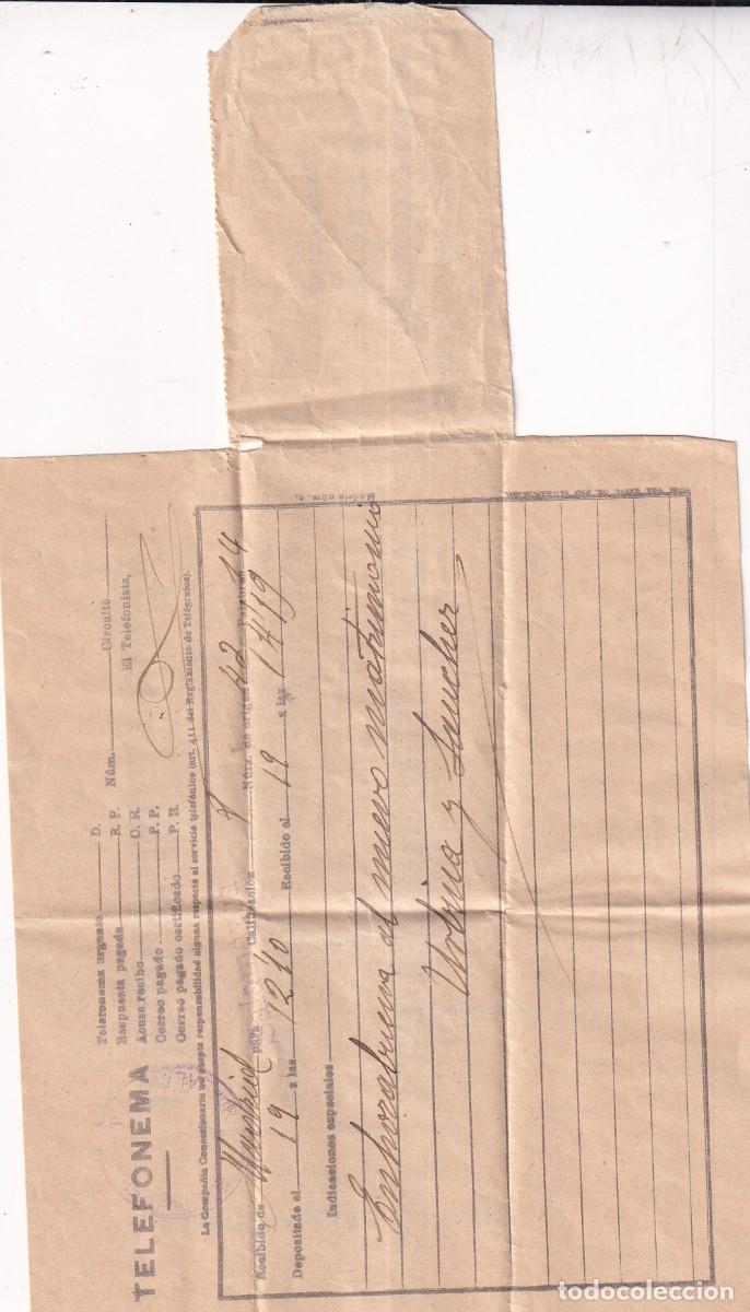 Otros art&iacute;culos de coleccionismo en papel: Telefonema enviado a Salamanca.