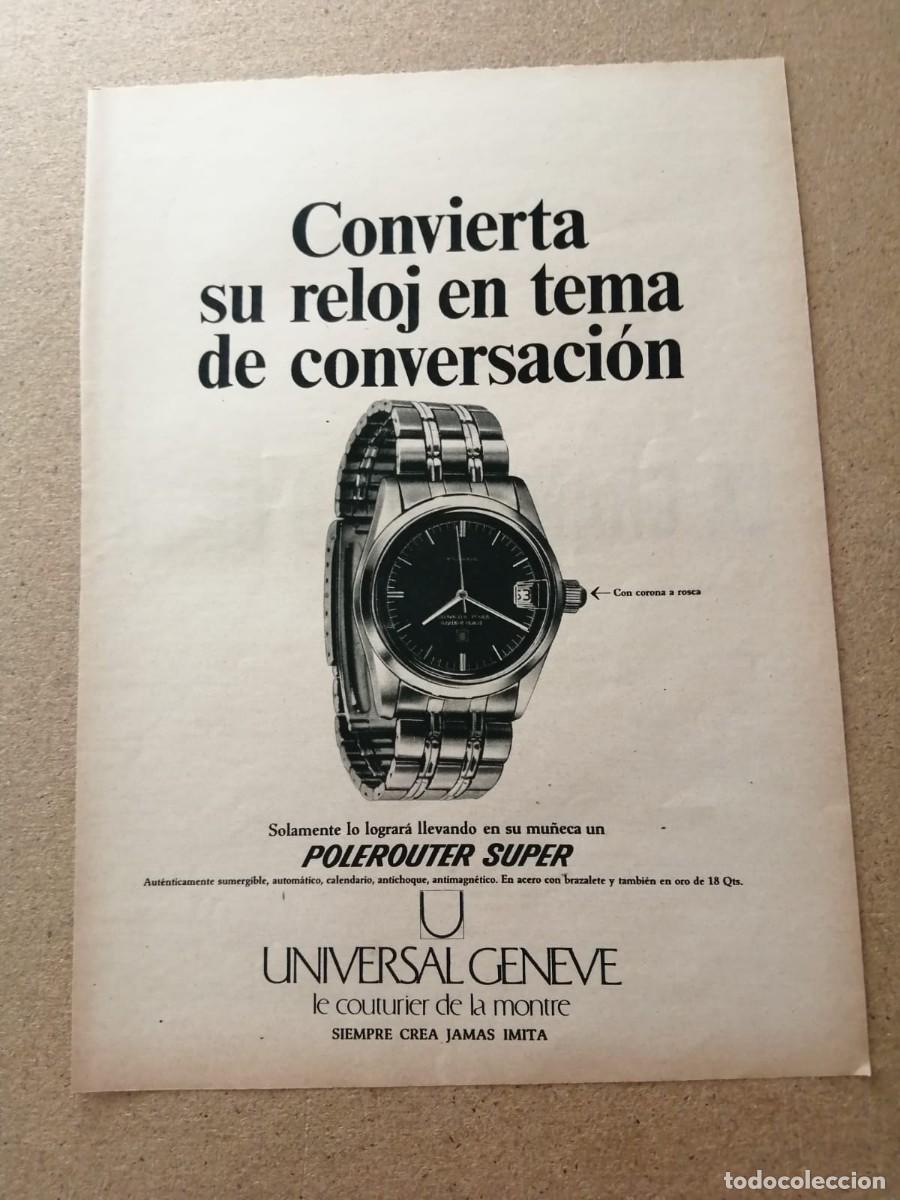 Otros art&iacute;culos de coleccionismo en papel: ANUNCIO. RELOJ UNIVERSAL GENEVE