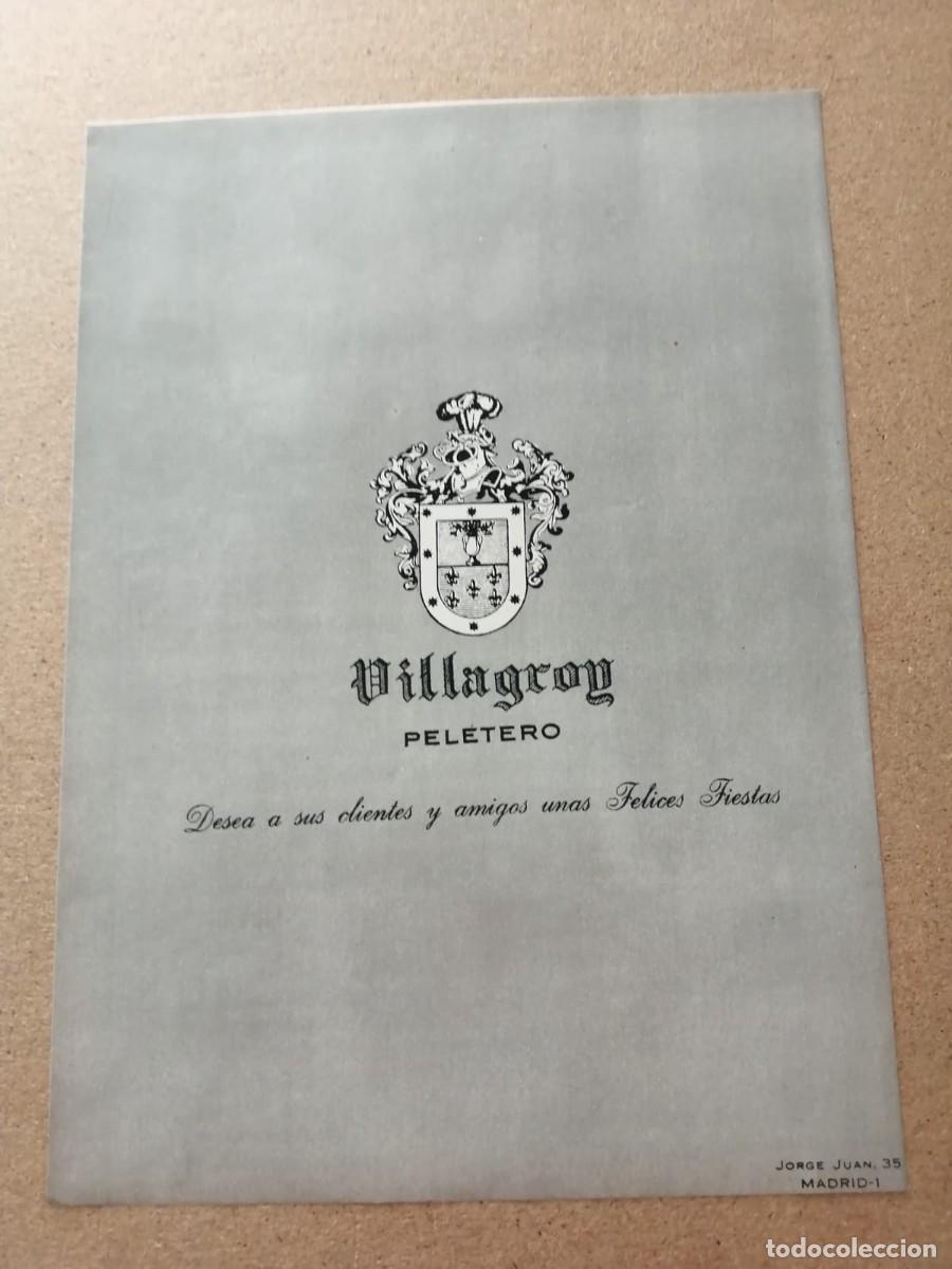 Otros art&iacute;culos de coleccionismo en papel: ANUNCIO. VILLAGROY PELETERO, DESEA FELICES FIESTAS (MADRID)