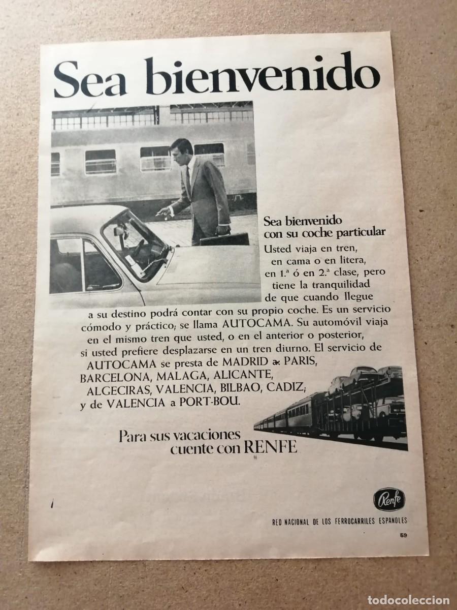 Otros art&iacute;culos de coleccionismo en papel: ANUNCIO. RENFE, SEA BIENVENIDO