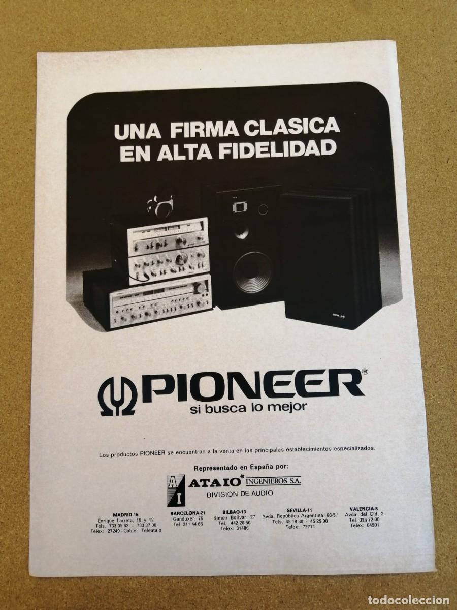 Otros art&iacute;culos de coleccionismo en papel: ANUNCIO. EQUIPOS DE ALTA FIDELIDAD PIONEER