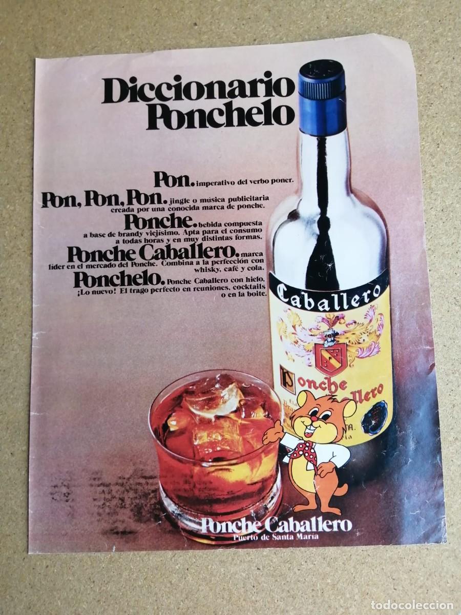 Otros art&iacute;culos de coleccionismo en papel: ANUNCIO. PONCHE CABALLERO