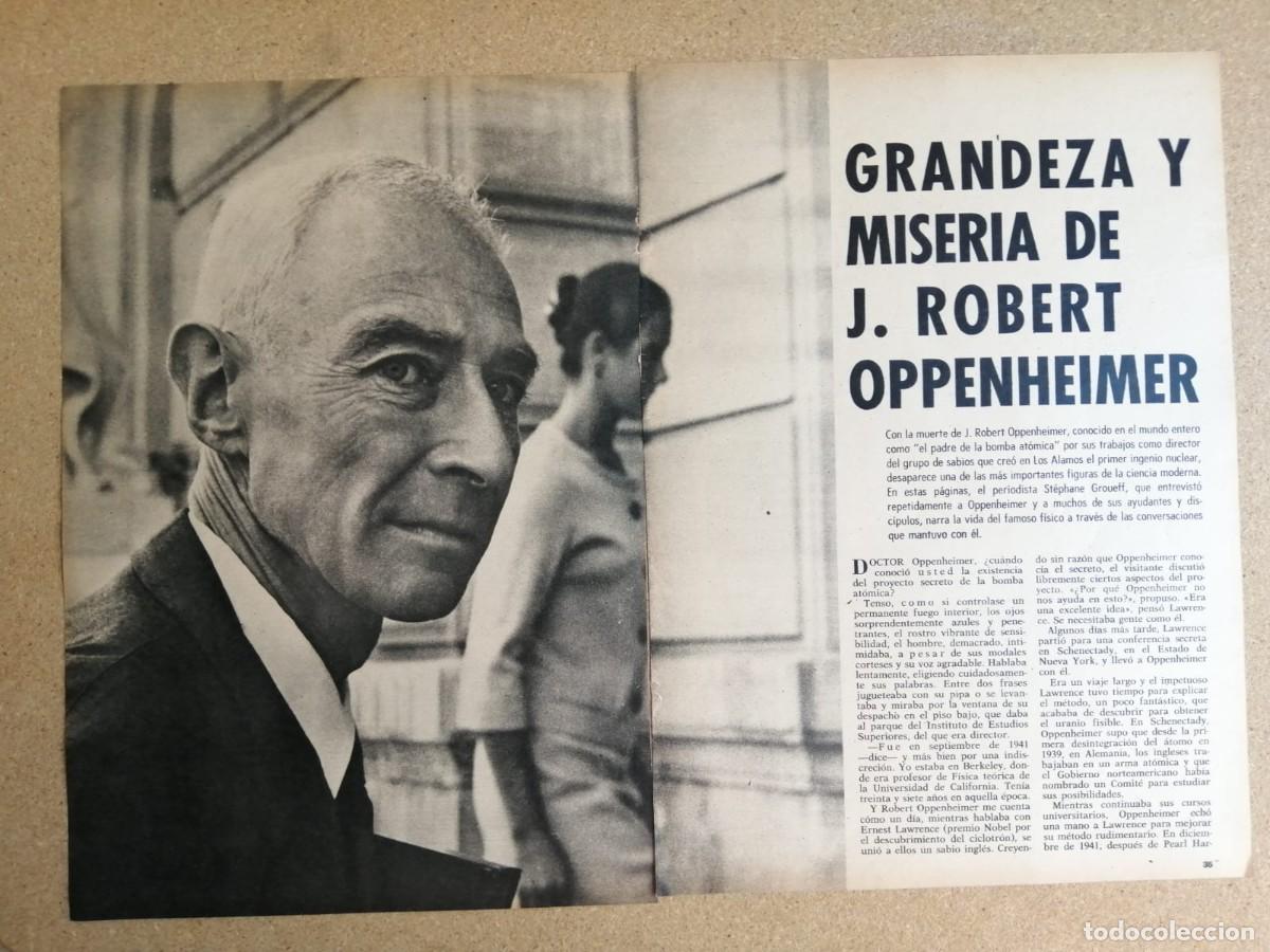 Otros art&iacute;culos de coleccionismo en papel: REPORTAJE. GRANDEZA Y MISERIA DE J. ROBERT OPPENHEIMER