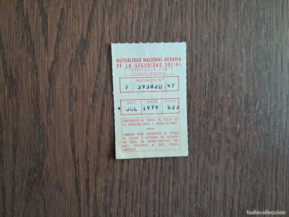Otros art&iacute;culos de coleccionismo en papel: CUP&Oacute;N, PAGO MUTUALIDAD NACIONAL AGRARIA DE LA SEGURIDAD SOCIAL , A&Ntilde;O 1979