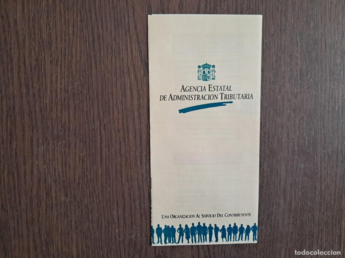 Otros art&iacute;culos de coleccionismo en papel: folleto de publicidad, agencia estatal de administraci&oacute;n tributaria, a&ntilde;o 1992.