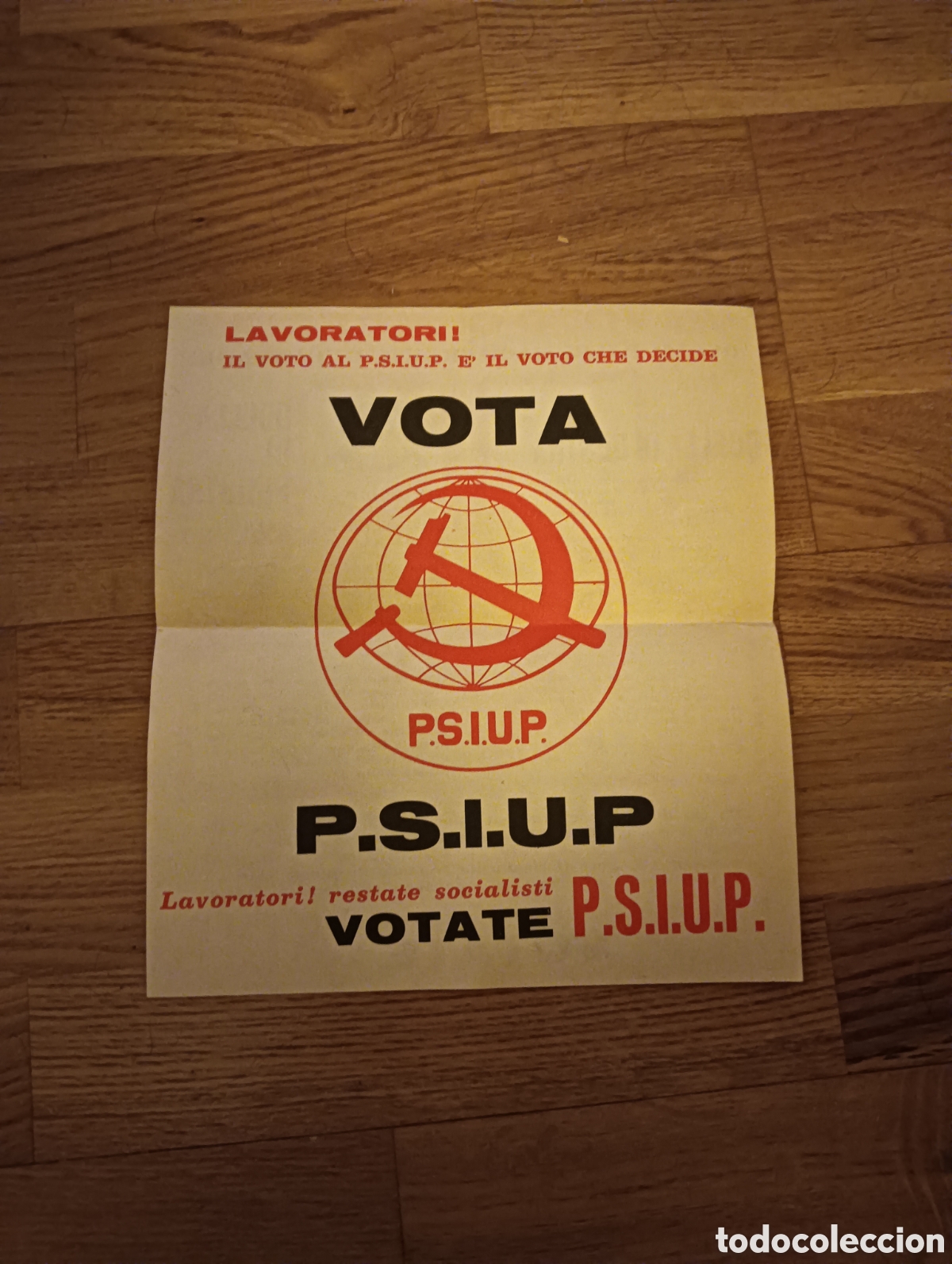 Otros art&iacute;culos de coleccionismo en papel: Manifiesto PSIUP Vintage