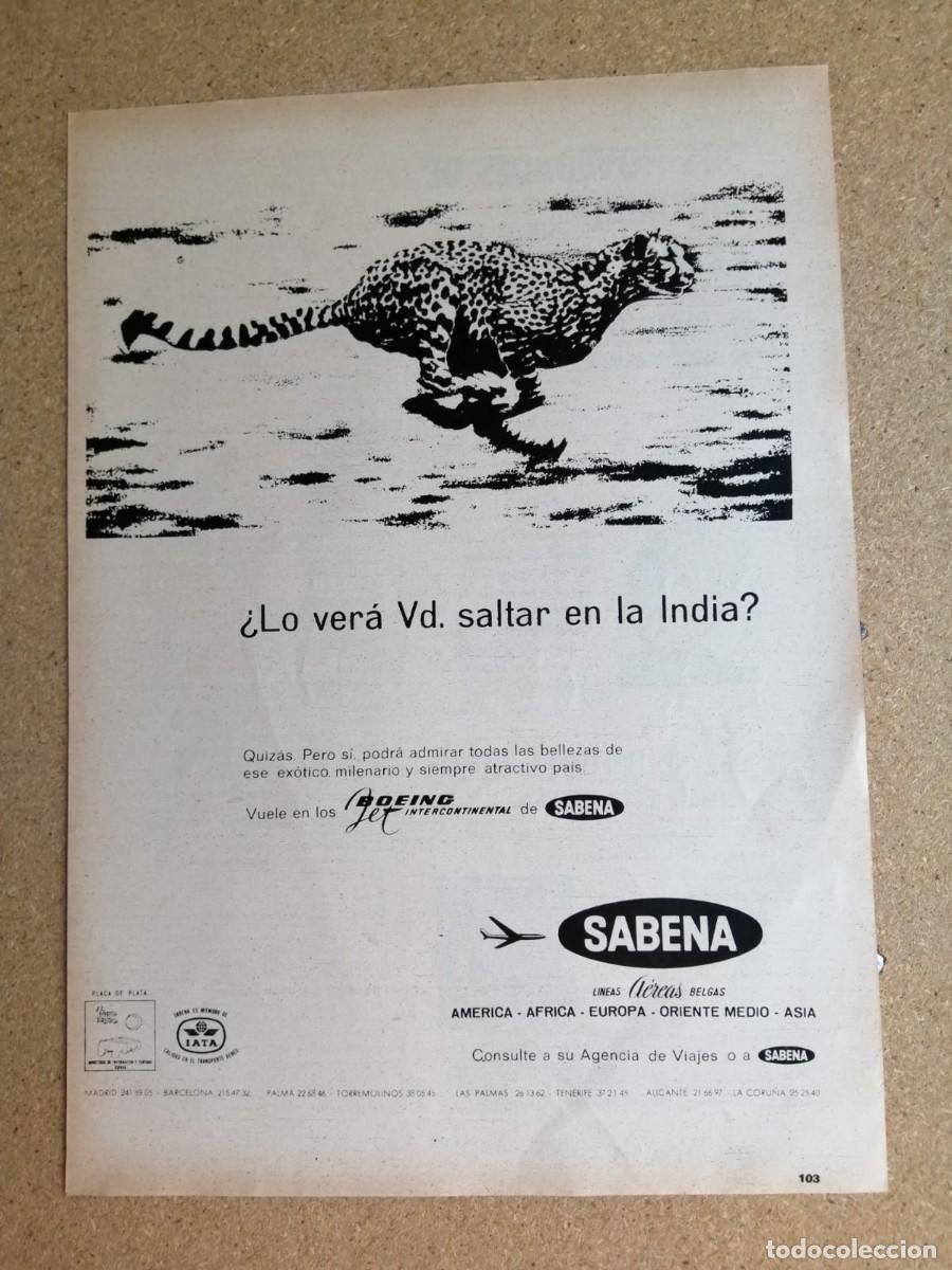 Otros art&iacute;culos de coleccionismo en papel: ANUNCIO. LINEAS AEREAS SABENA
