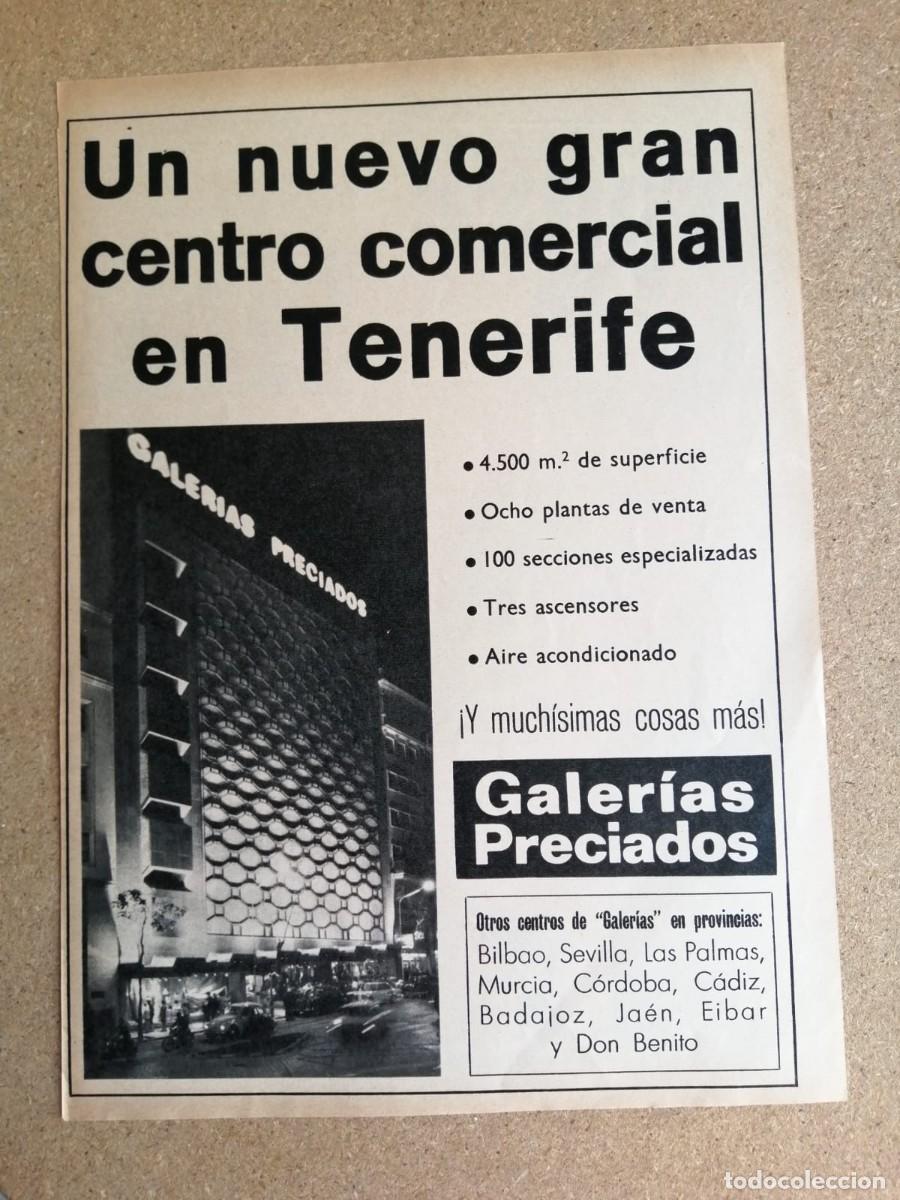 Otros art&iacute;culos de coleccionismo en papel: ANUNCIO. GALERIAS PRECIADOS, UN NUEVO GRAN CENTRO COMERCIAL EN TENERIFE