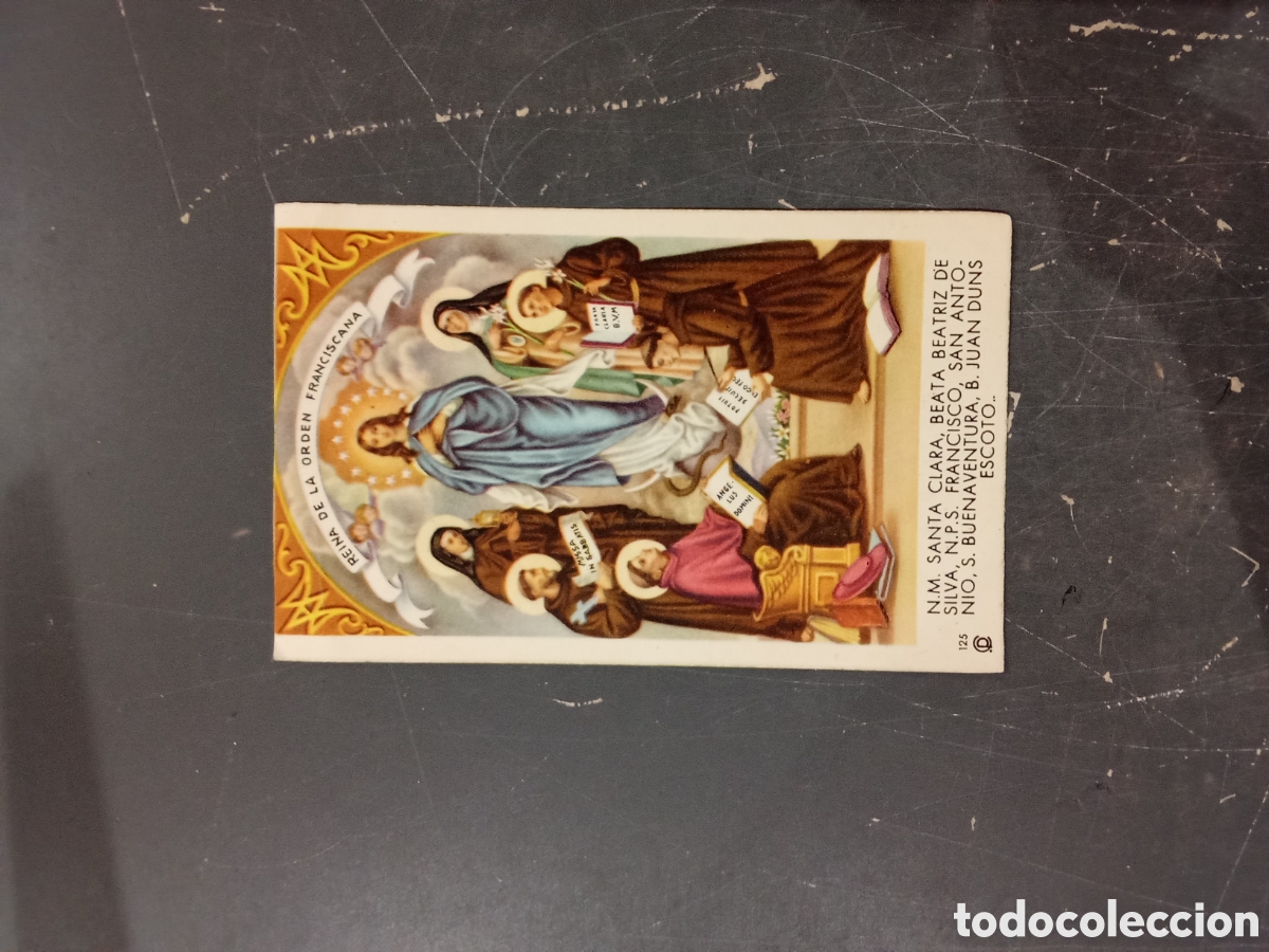 Otros art&iacute;culos de coleccionismo en papel: Recordatorio Reina de la Orden Franciscana