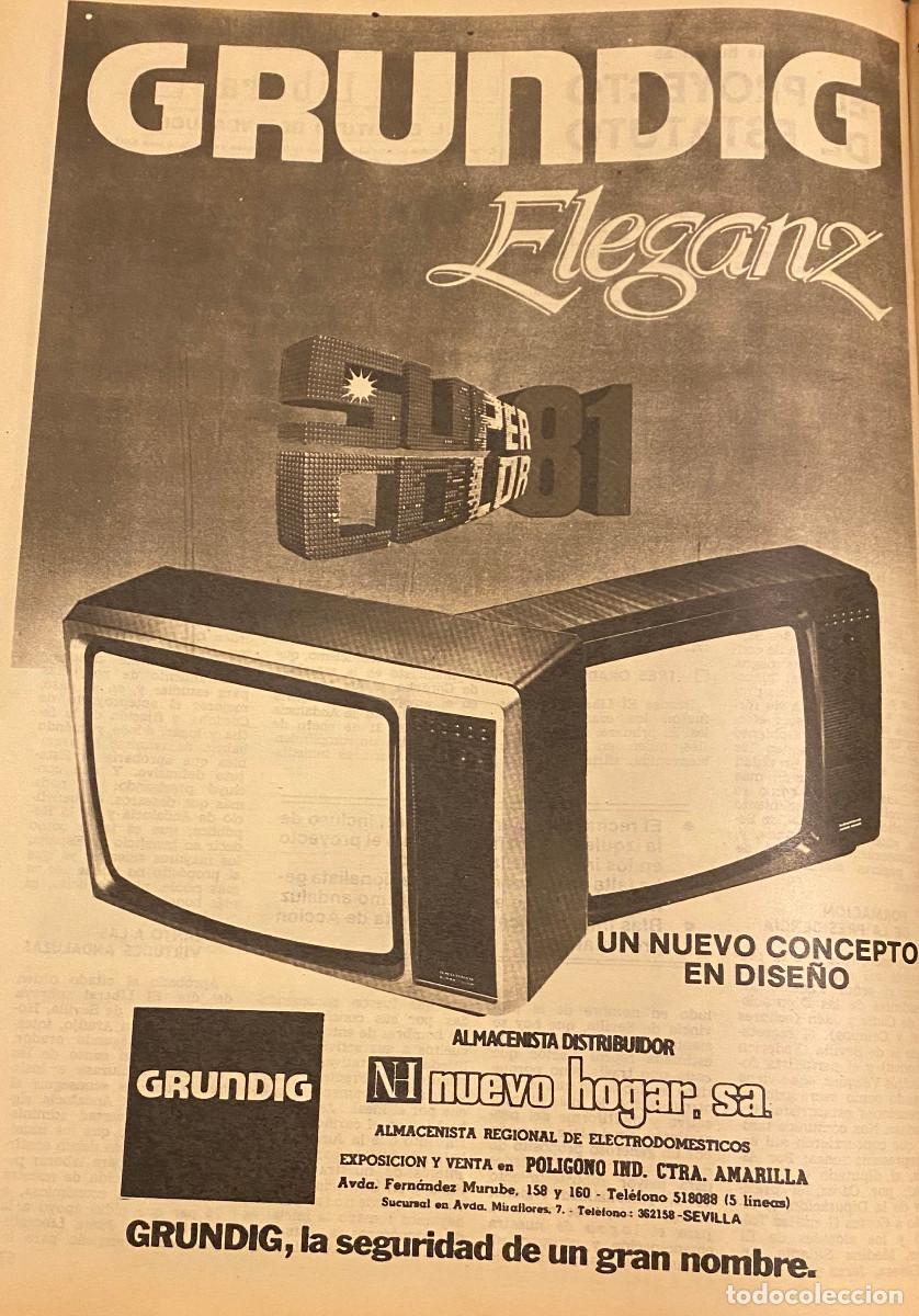 Otros art&iacute;culos de coleccionismo en papel: P&aacute;gina publicitaria de revista del a&ntilde;o 1980. Televisores Grundig Eleganz. Enmarcable. Buen estado.