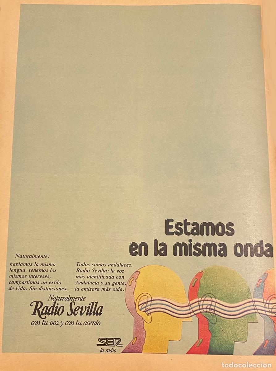 Otros art&iacute;culos de coleccionismo en papel: P&aacute;gina publicitaria de revista del a&ntilde;o 1980. Radio Sevilla - Cadena SER. Enmarcable. Buen estado.