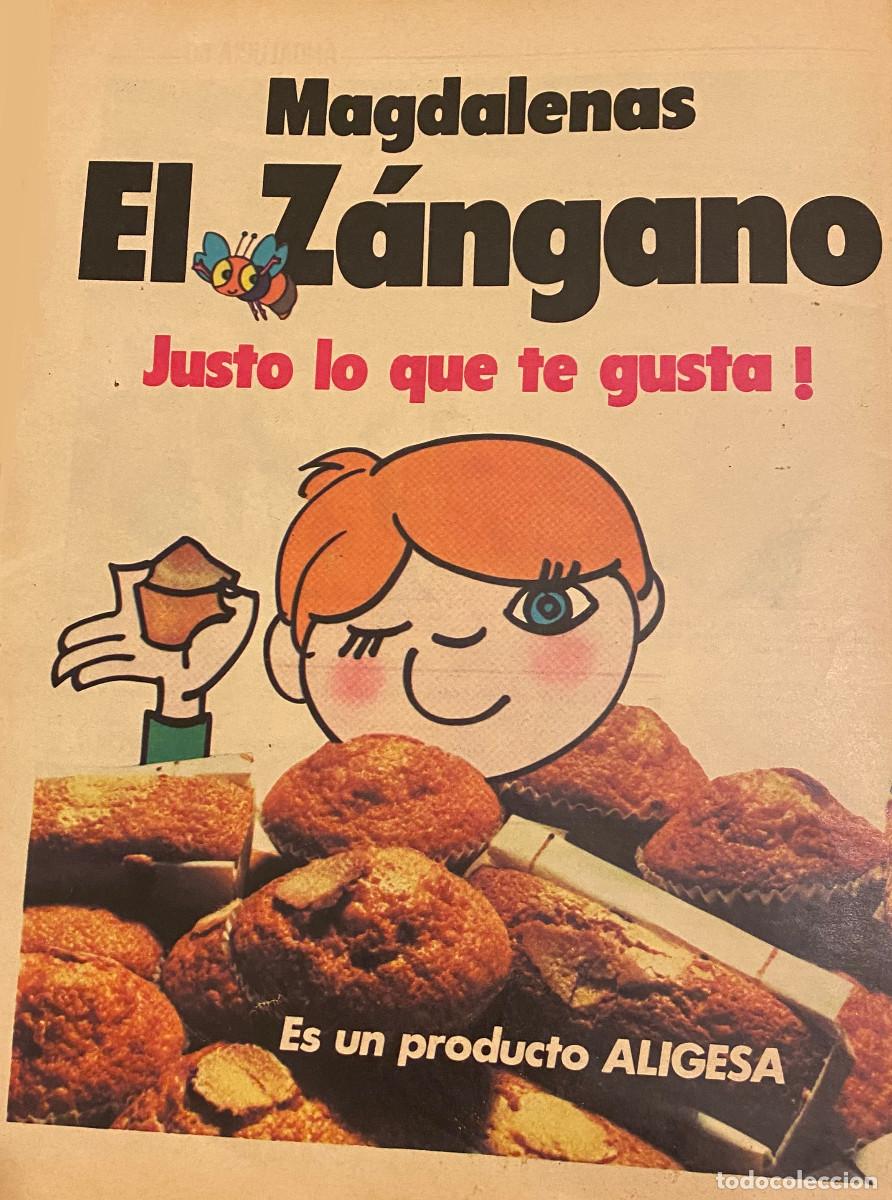 Otros art&iacute;culos de coleccionismo en papel: P&aacute;gina publicitaria de revista del a&ntilde;o 1980. Magdalenas El Z&aacute;ngano. Enmarcable. Buen estado.