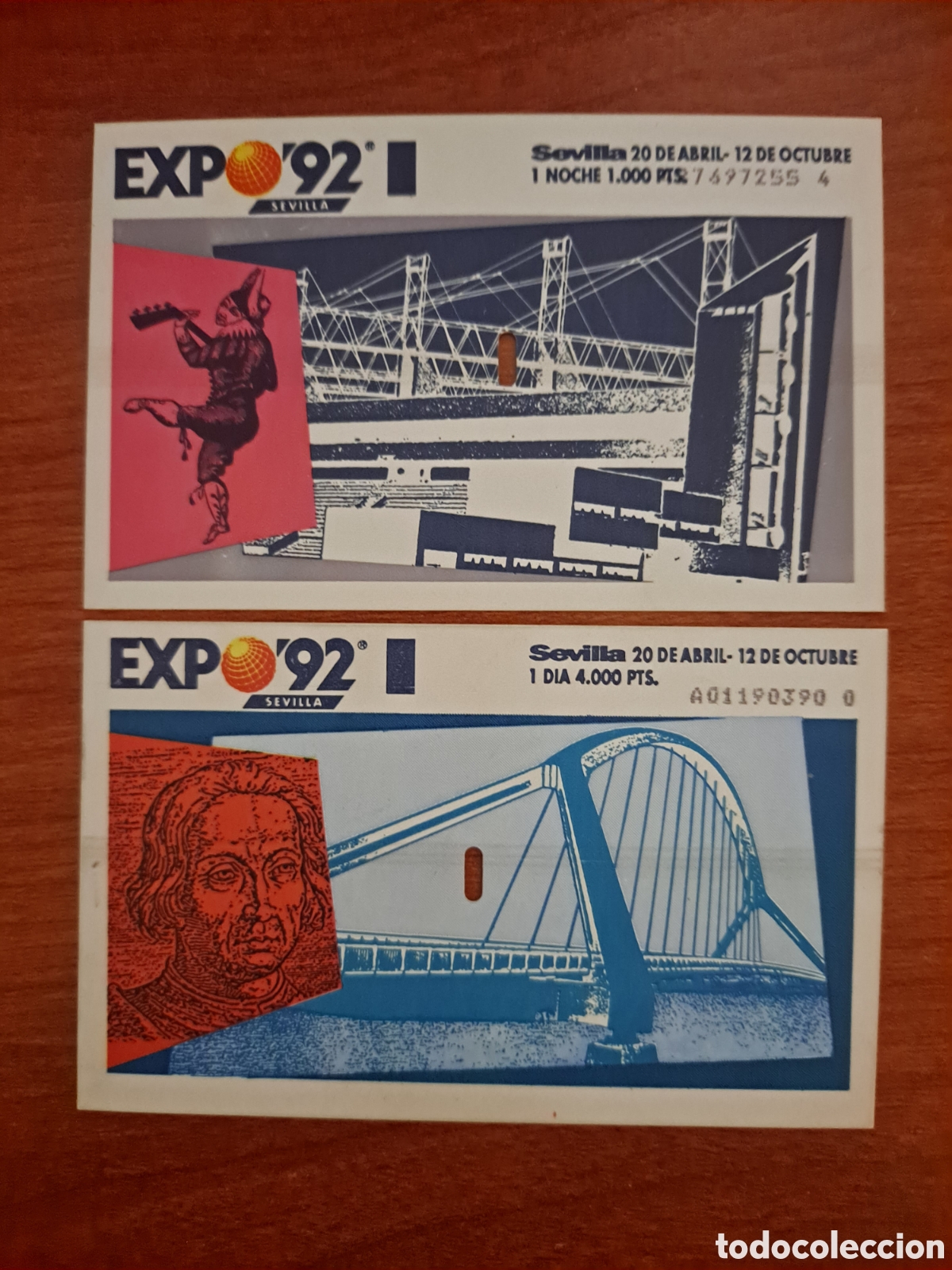 Otros art&iacute;culos de coleccionismo en papel: 2 Entradas EXPO '92 Sevilla