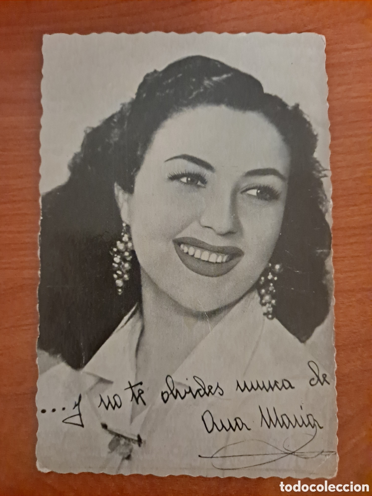 Otros art&iacute;culos de coleccionismo en papel: Foto Queta Claver con dedicatoria y aut&oacute;grafo