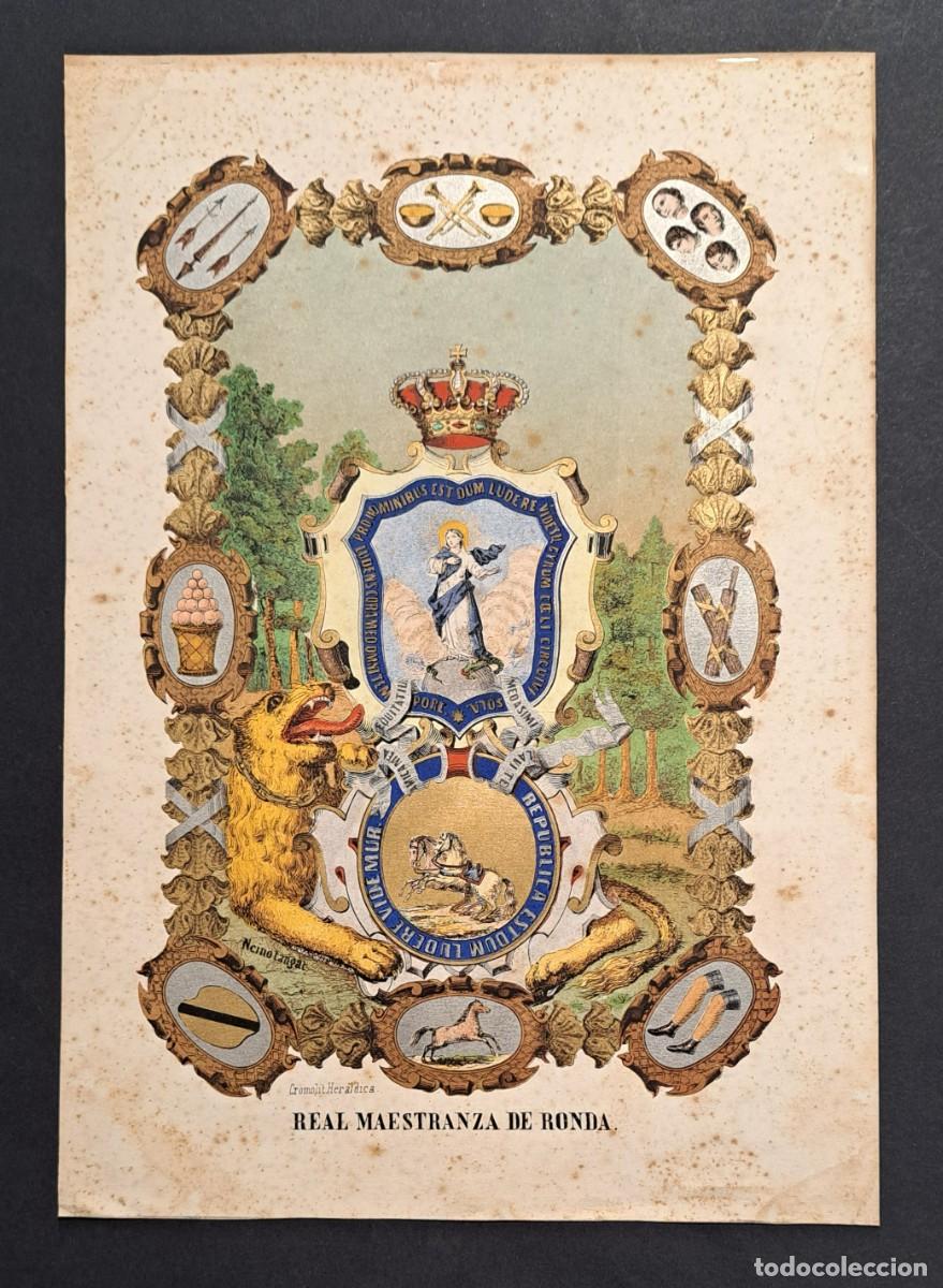 Otros art&iacute;culos de coleccionismo en papel: REAL MAESTRANZA DE RONDA - CROMOLIT HERALDICA MEDIDAS 28 X 19,50 ESTADO EL DE LA FOTO