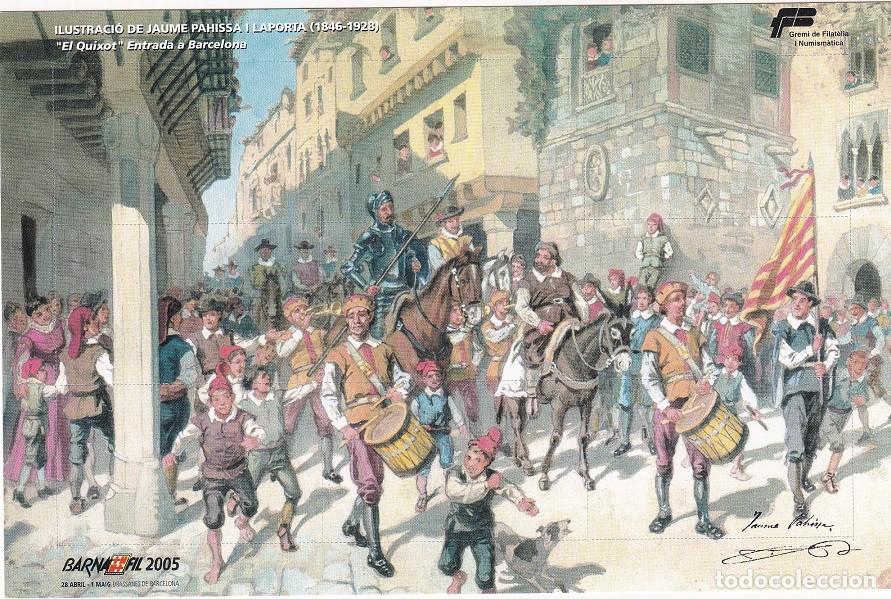 Otros art&iacute;culos de coleccionismo en papel: Hojita recuerdo numerada Barnafil 2005 - El Quijote El Quixot Entrada a Barcelona - Jaume Pahissa