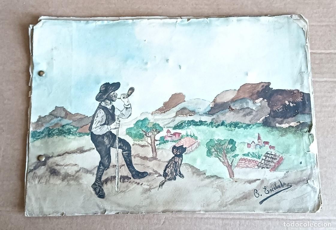 Otros art&iacute;culos de coleccionismo en papel: Cuaderno de trabajos de escuela En la portada dibujo en acuarela &ndash;firma C. Escobedo Carmen Escobed