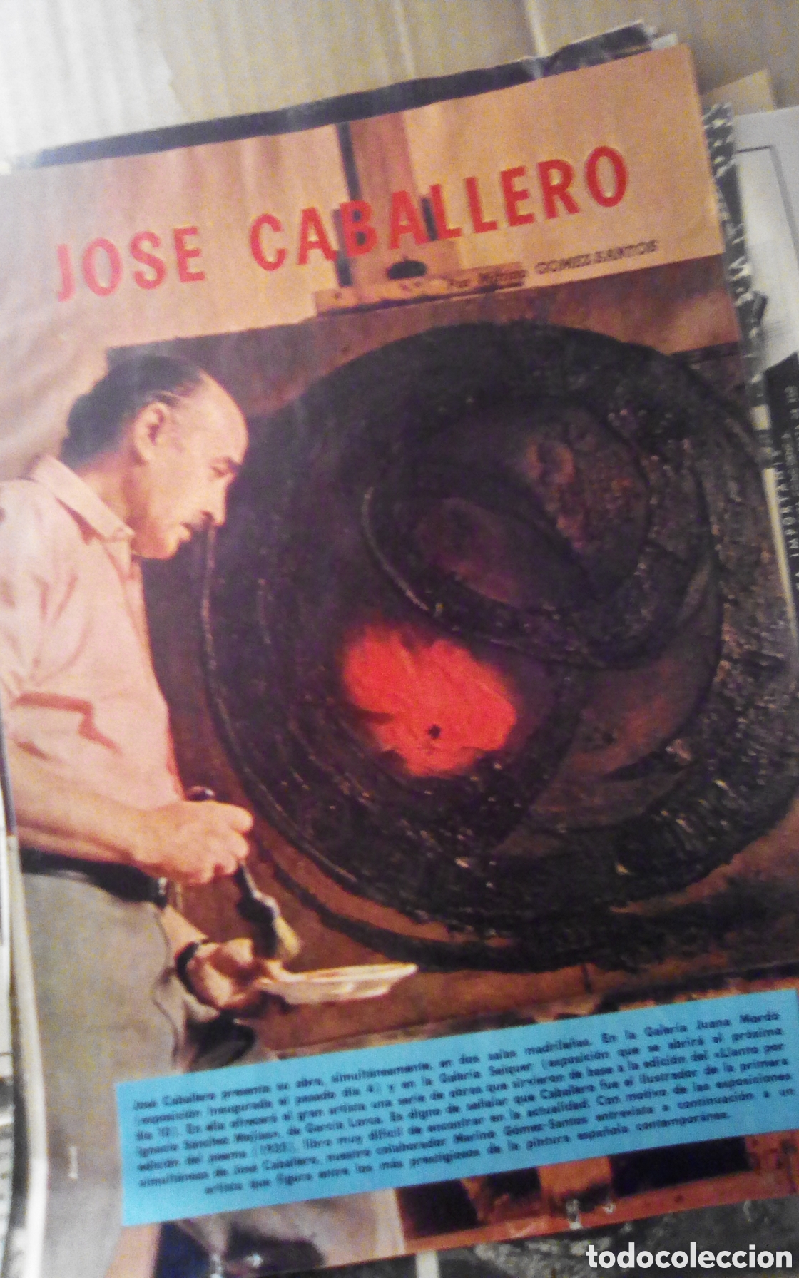 Otros art&iacute;culos de coleccionismo en papel: 2 Hojas los domingos de ABC. 8-11-1970. Pintor Jos&eacute; Caballero. Pablo Neruda, Matilde Urrutia.