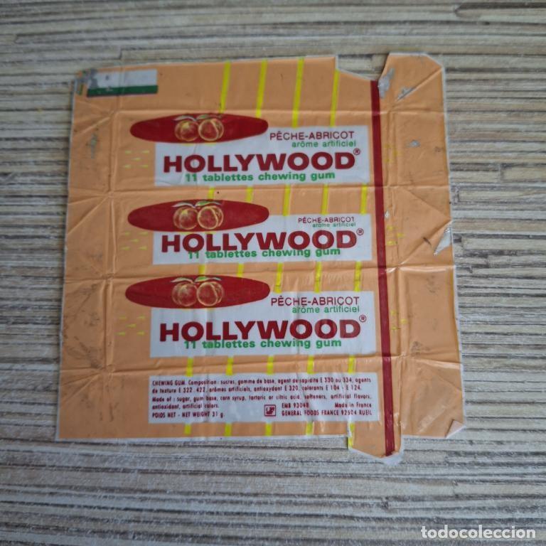 Otros art&iacute;culos de coleccionismo en papel: Envoltura de chicle Hollywood (Apricot) 1970-80s Francia
