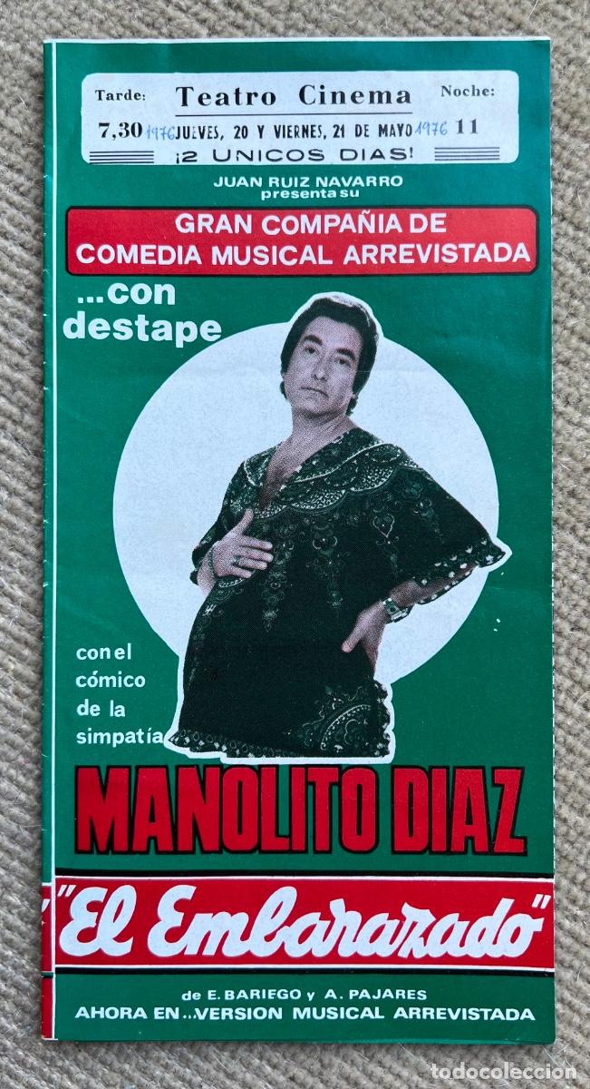 Otros art&iacute;culos de coleccionismo en papel: Programa Teatro Cinema (Santander, 1976) - El Embarazado - Manolito D&iacute;az - Comedia Musical, destape