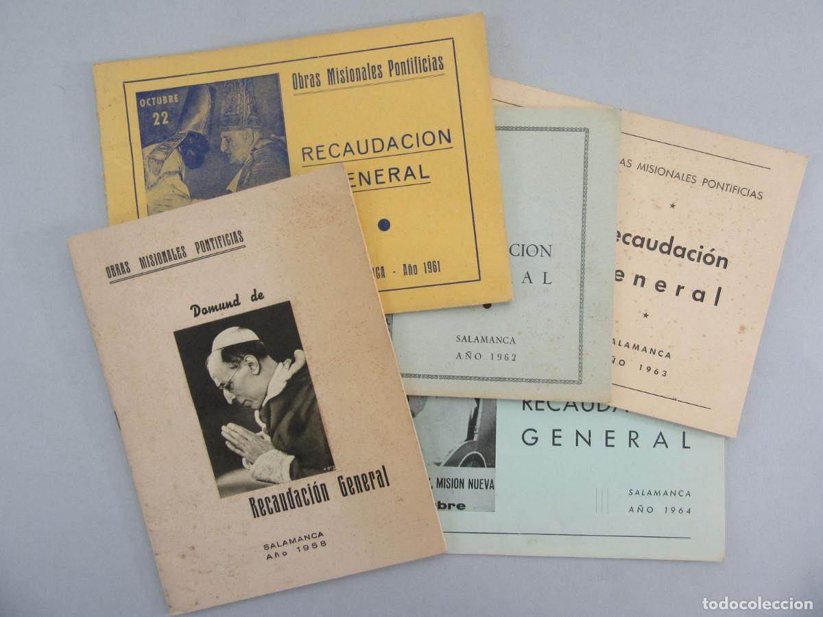 Otros art&iacute;culos de coleccionismo en papel: Lote de 5 folletos de Recaudaci&oacute;n Domund. Salamanca 1958 a 1964