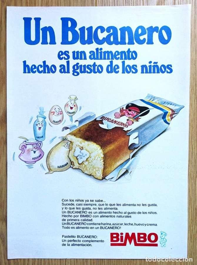 Otros art&iacute;culos de coleccionismo en papel: BUCANERO BIMBO Anuncio Original 1977 Promo Advert Ad Publicidad Pastel pastelito