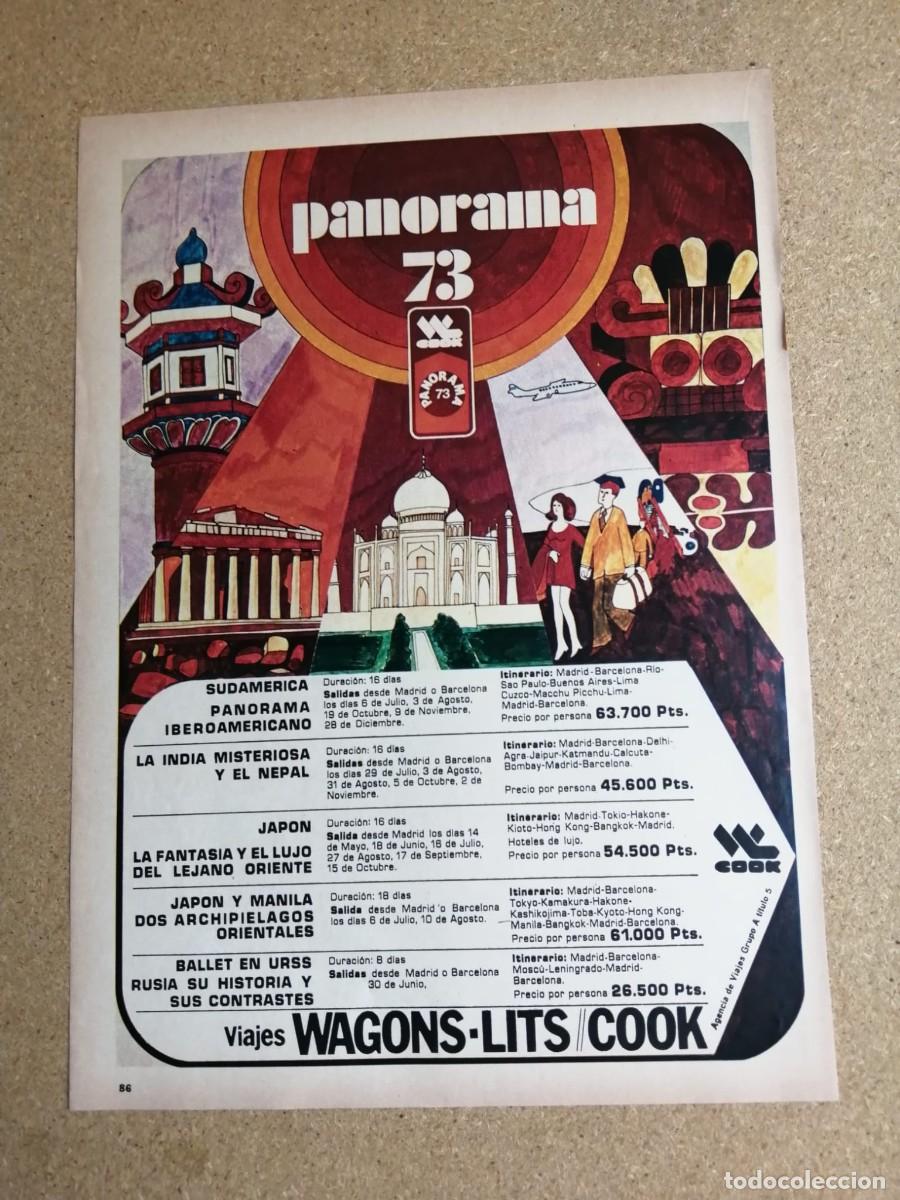 Otros art&iacute;culos de coleccionismo en papel: ANUNCIO. PANORAMA 73, VIAJES WAGONS LITS COOK