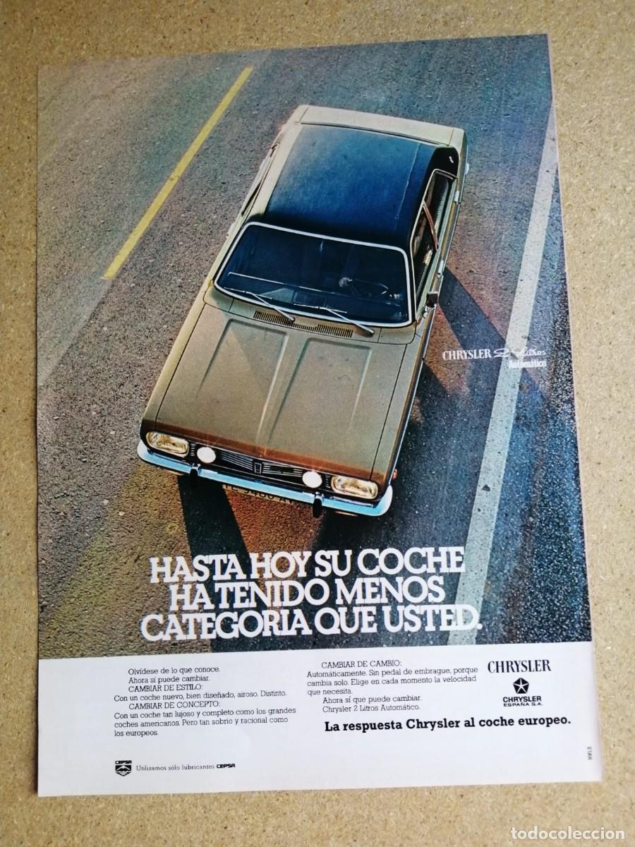 Otros art&iacute;culos de coleccionismo en papel: ANUNCIO. CHRYSLER...