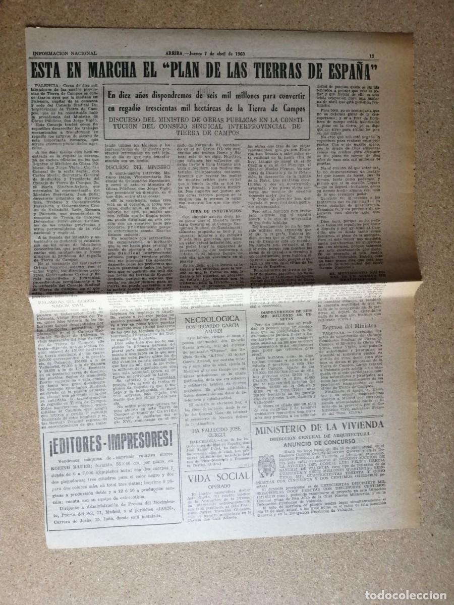 Otros art&iacute;culos de coleccionismo en papel: NOTICIA DE PRENSA. ESTA EN MARCHA EL PLAN DE LAS TIERRAS DE ESPA&Ntilde;A (ABRIL 1960)