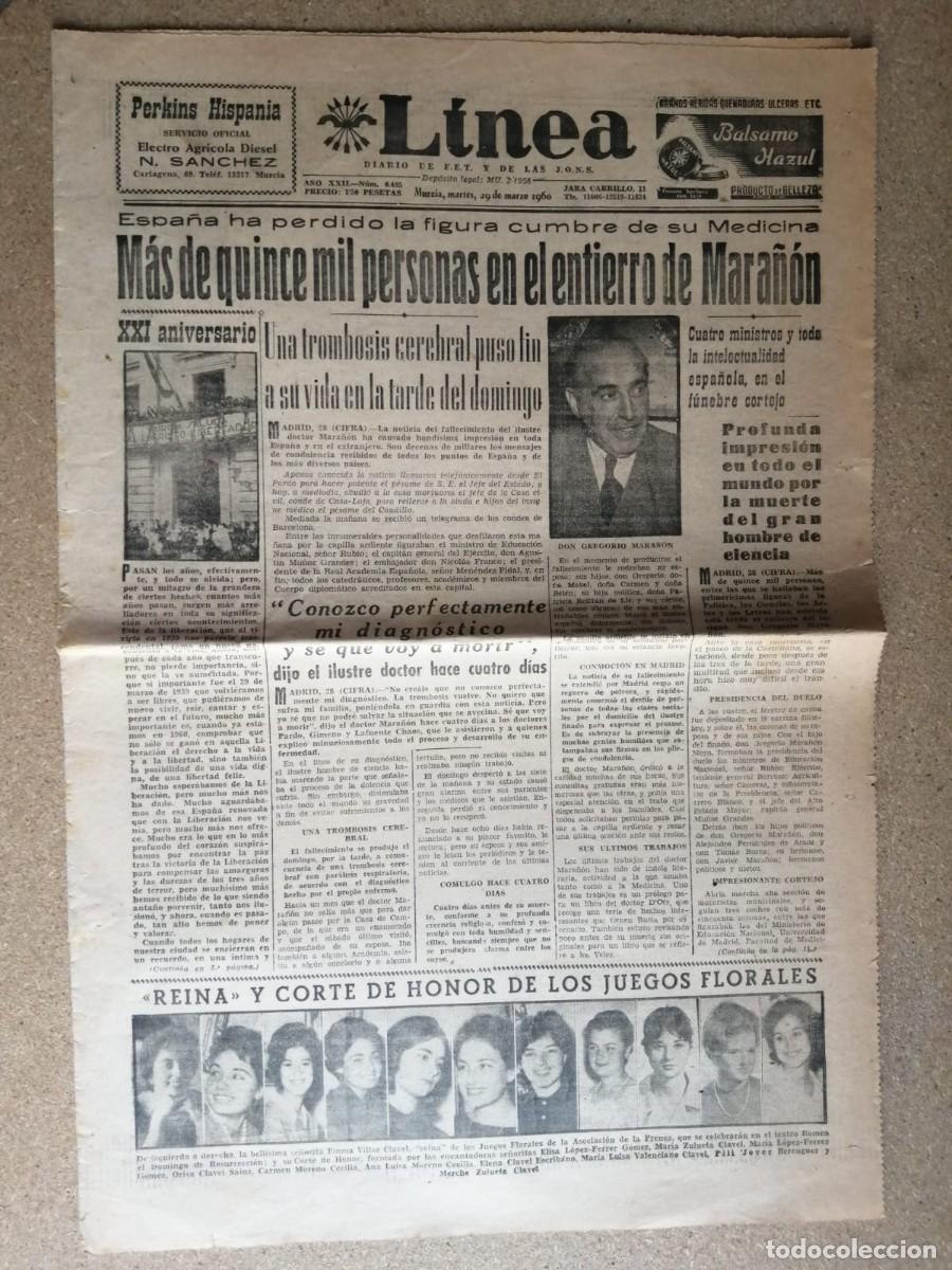 Otros art&iacute;culos de coleccionismo en papel: NOTICIA DE PRENSA. MAS DE QUINCE MIL PERSONAS EN EL ENTIERRO DE GREGORIO MARA&Ntilde;ON (1960)