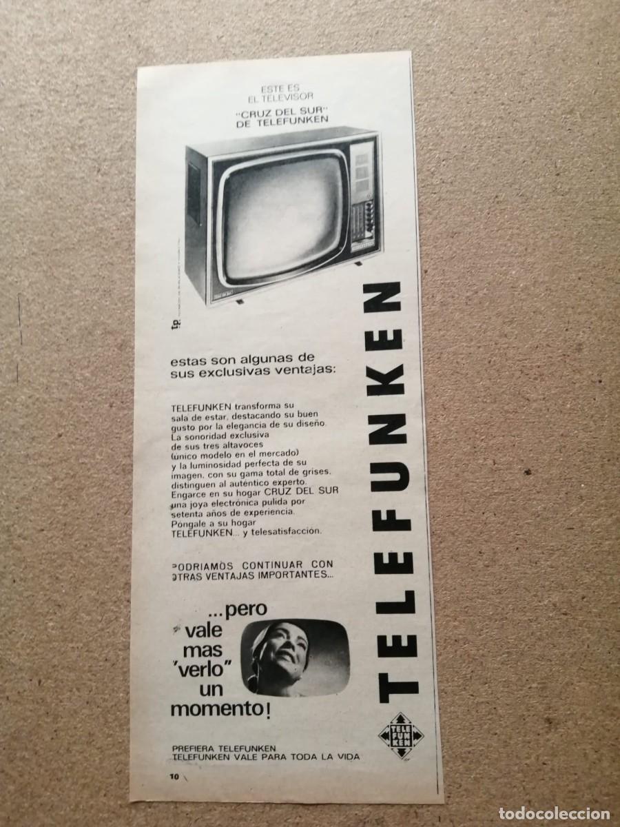 Otros art&iacute;culos de coleccionismo en papel: ANUNCIO. TELEVISOR TELEFUNKEN