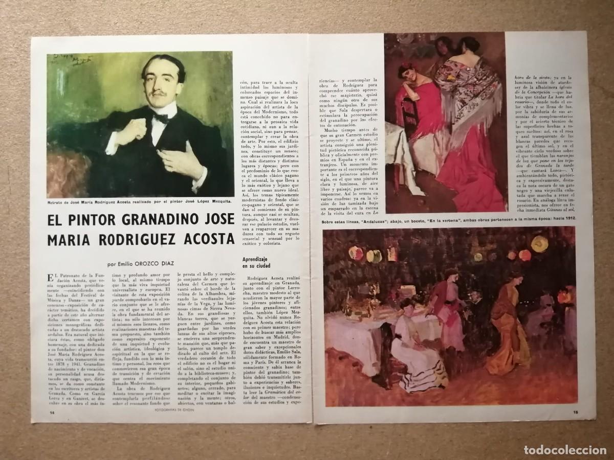 Otros art&iacute;culos de coleccionismo en papel: REPORTAJE ARTE. EL PINTOR GRANADINO JOSE MARIA RODRIGUEZ ACOSTA