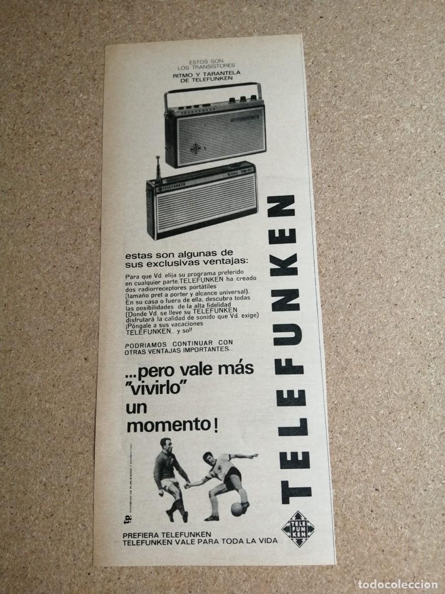 Otros art&iacute;culos de coleccionismo en papel: ANUNCIO. TRANSISTORES TELEFUNKEN