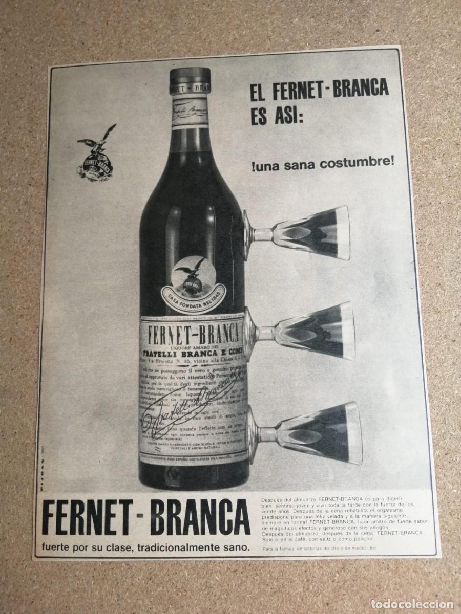 Otros art&iacute;culos de coleccionismo en papel: ANUNCIO. DIGESTIVO FERNET BRANCA