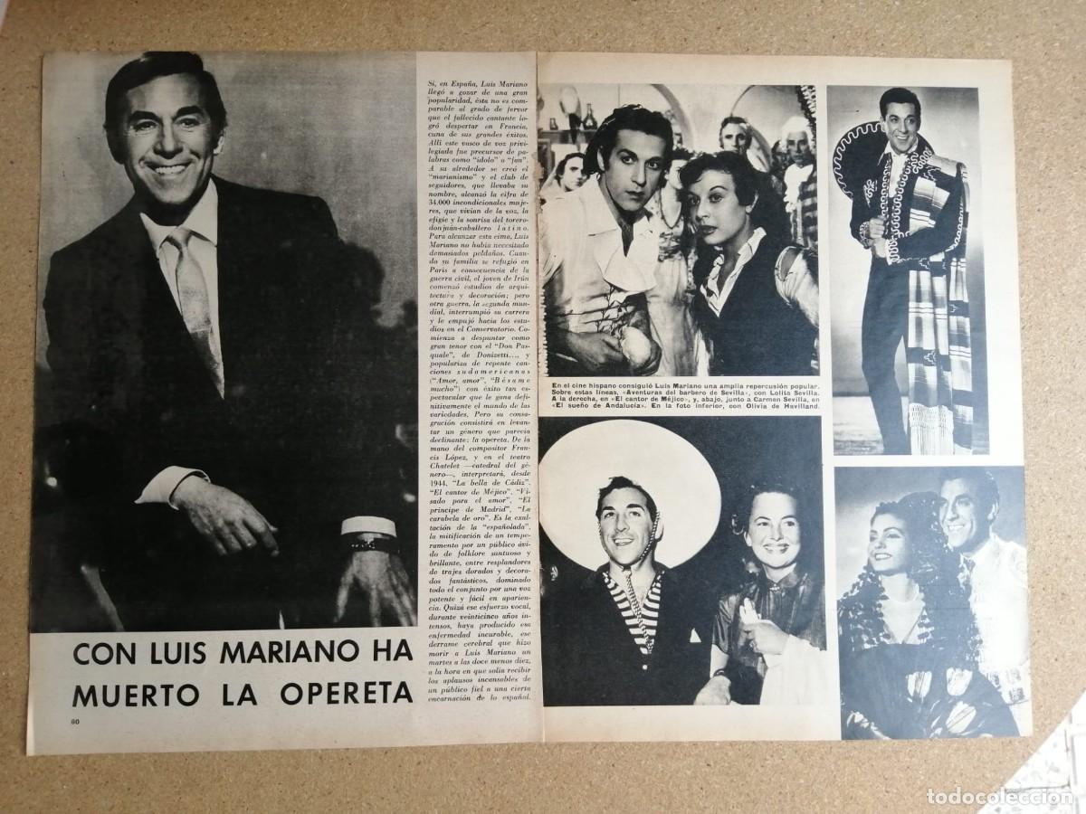Otros art&iacute;culos de coleccionismo en papel: REPORTAJE. MUERE LUIS MARIANO