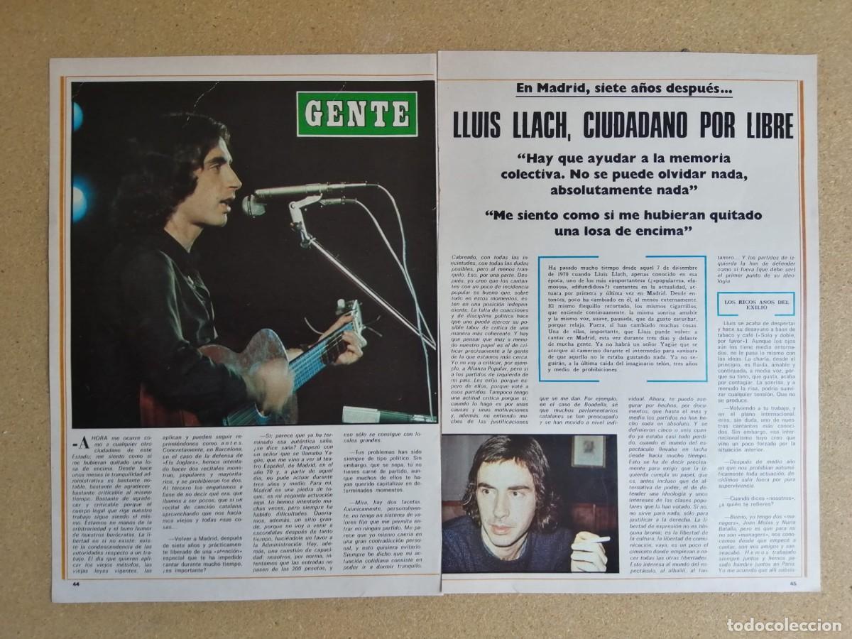 Otros art&iacute;culos de coleccionismo en papel: REPORTAJE. LLUIS LLACH