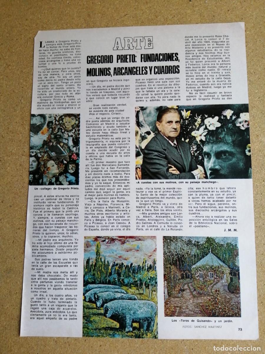 Otros art&iacute;culos de coleccionismo en papel: REPORTAJE ARTE. GREGORIO PRIETO. FUNDACIONES, MOLINOS, ARCANGELES Y CUADROS
