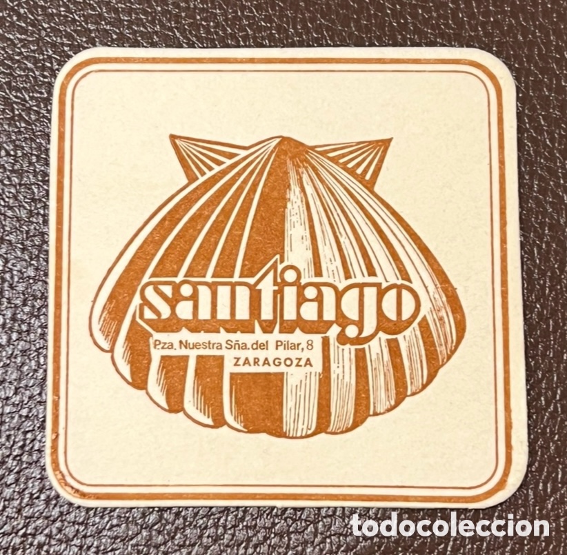 Otros art&iacute;culos de coleccionismo en papel: Posavasos. SANTIAGO. Cafeteria. Zaragoza. A&ntilde;os 70.